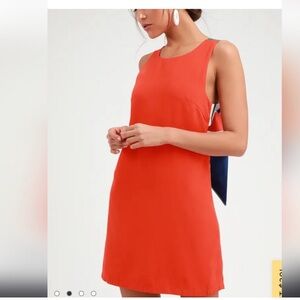 Lulus Orange Bow Tie Dress